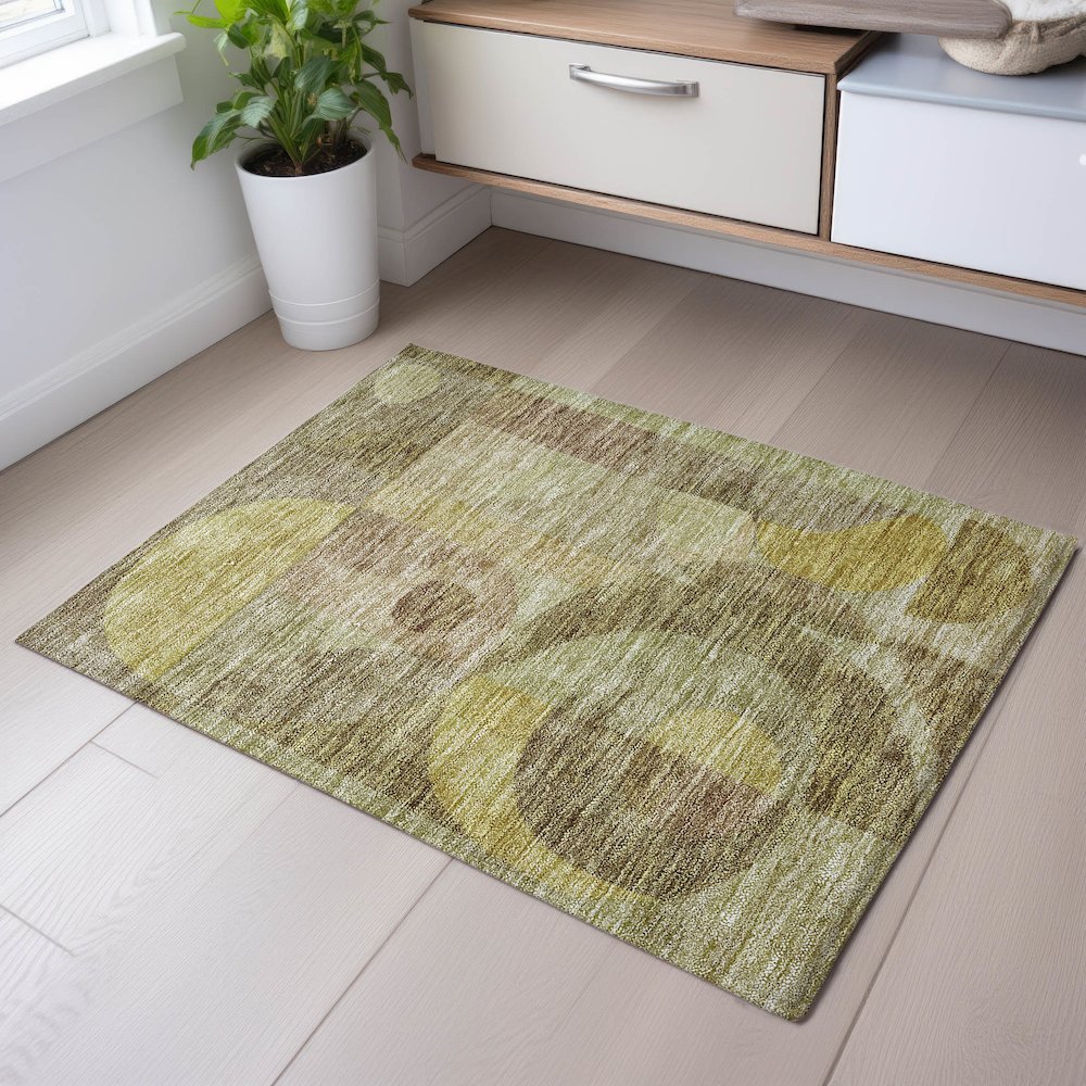 Premium Machine Washable Mayfield AMF1118 Wheat 1'8" x 2'6" Rug. Picture 5