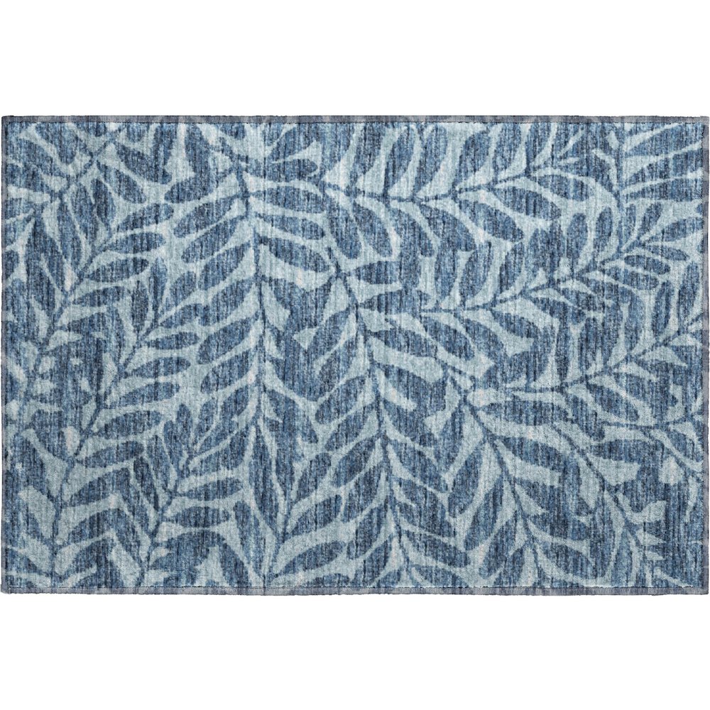 Premium Machine Washable Mayfield  Blue 1'8" x 2'6" Rug. Picture 1