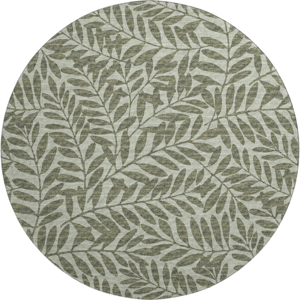 Premium Machine Washable Mayfield  Green 8' x 8' Round Rug. Picture 1