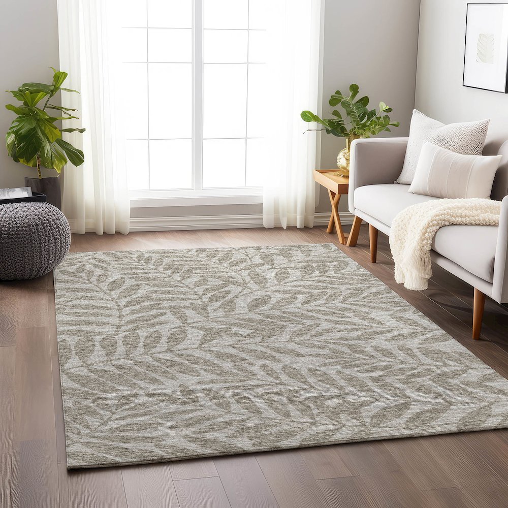 Premium Machine Washable Mayfield  Taupe 2'6" x 3'10" Rug. Picture 5