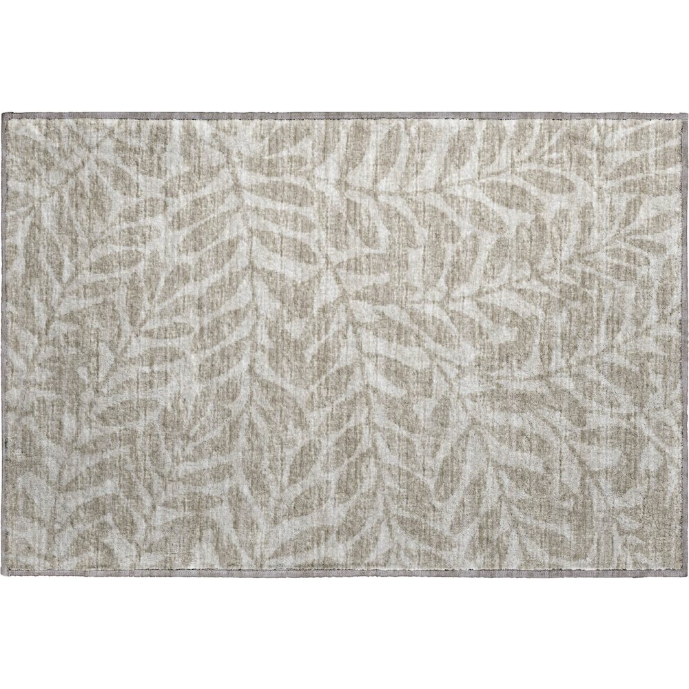 Premium Machine Washable Mayfield  Taupe 1'8" x 2'6" Rug. Picture 1