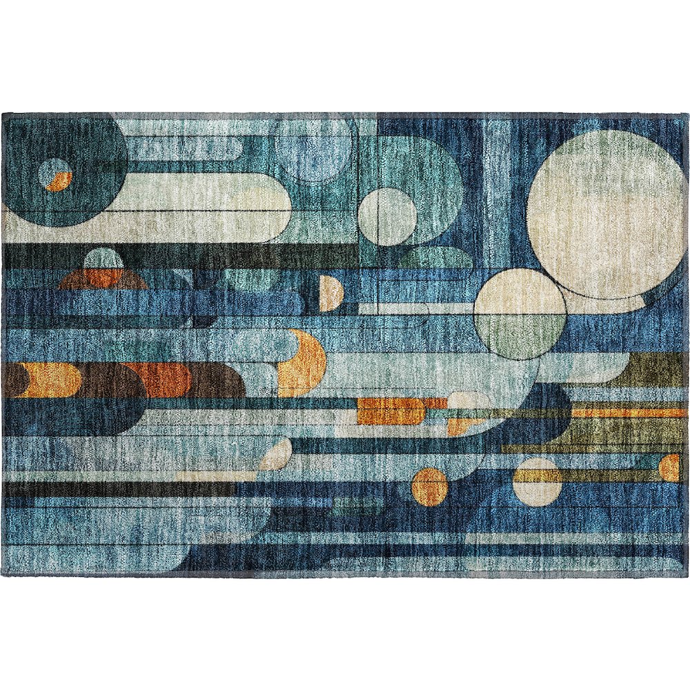 Premium Machine Washable Mayfield AMF1125 Blue 1'8" x 2'6" Rug. Picture 1