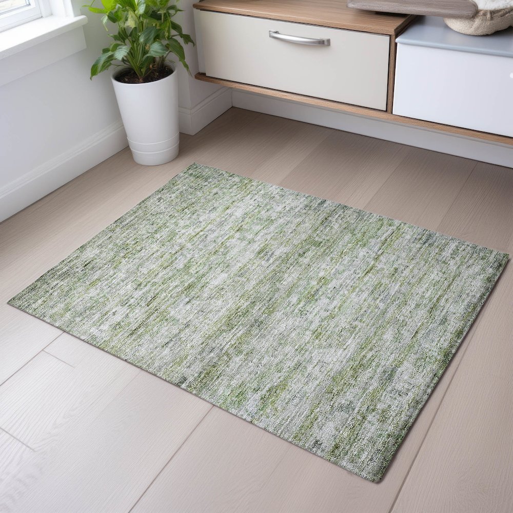 Premium Machine Washable Mayfield AMF1127 Aloe 1'8" x 2'6" Rug. Picture 5