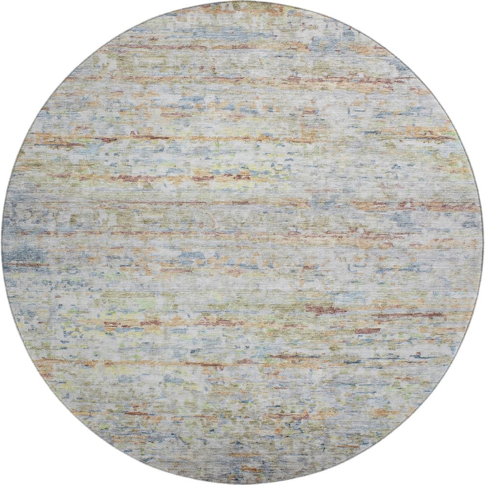Premium Machine Washable Mayfield AMF1127 Copper 8' x 8' Round Rug. Picture 1