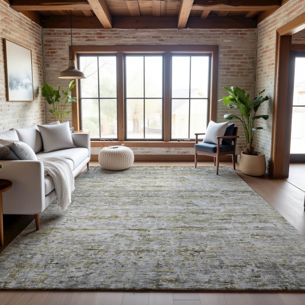 Premium Machine Washable Mayfield AMF1127 Taupe 2'6" x 3'10" Rug. Picture 5
