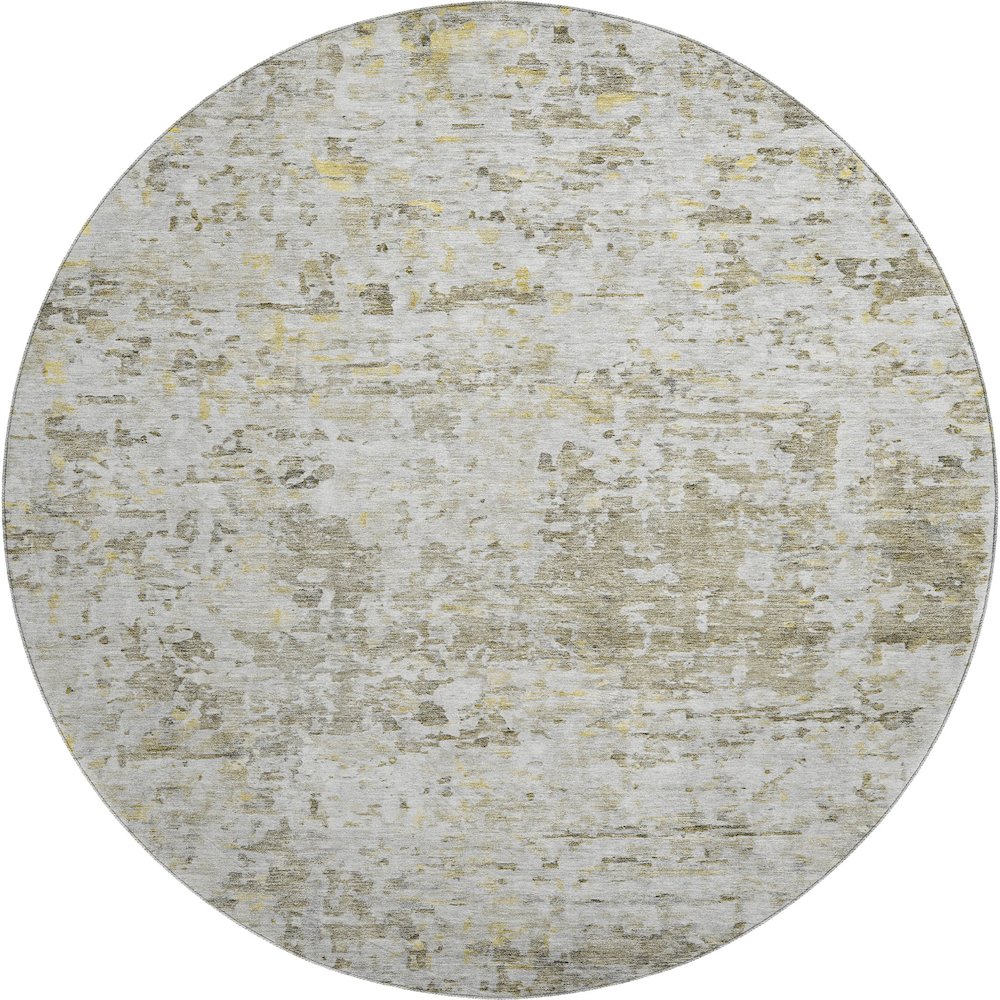Premium Machine Washable Mayfield AMF1128 Taupe 8' x 8' Round Rug. Picture 1
