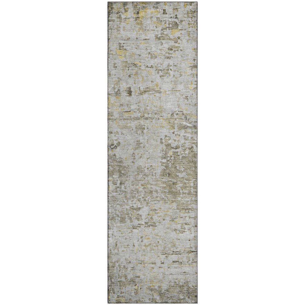 Premium Machine Washable Mayfield AMF1128 Taupe 2'3" x 7'6" Runner Rug. Picture 1