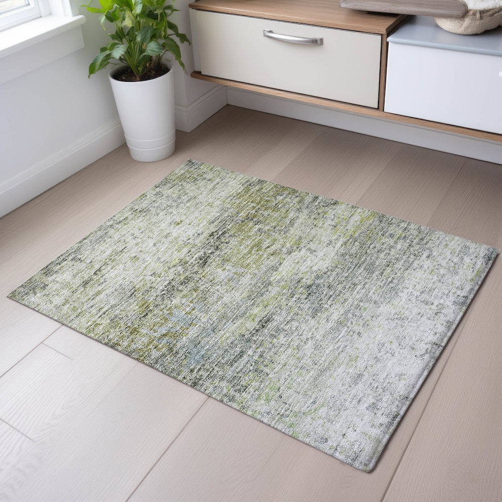 Premium Machine Washable Mayfield AMF1129 Aloe 1'8" x 2'6" Rug. Picture 5