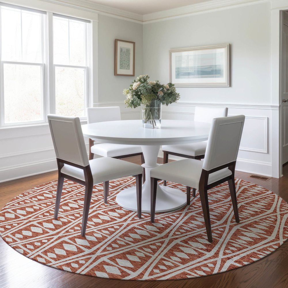 Premium Machine Washable Mayfield  Canyon 8' x 8' Round Rug. Picture 5