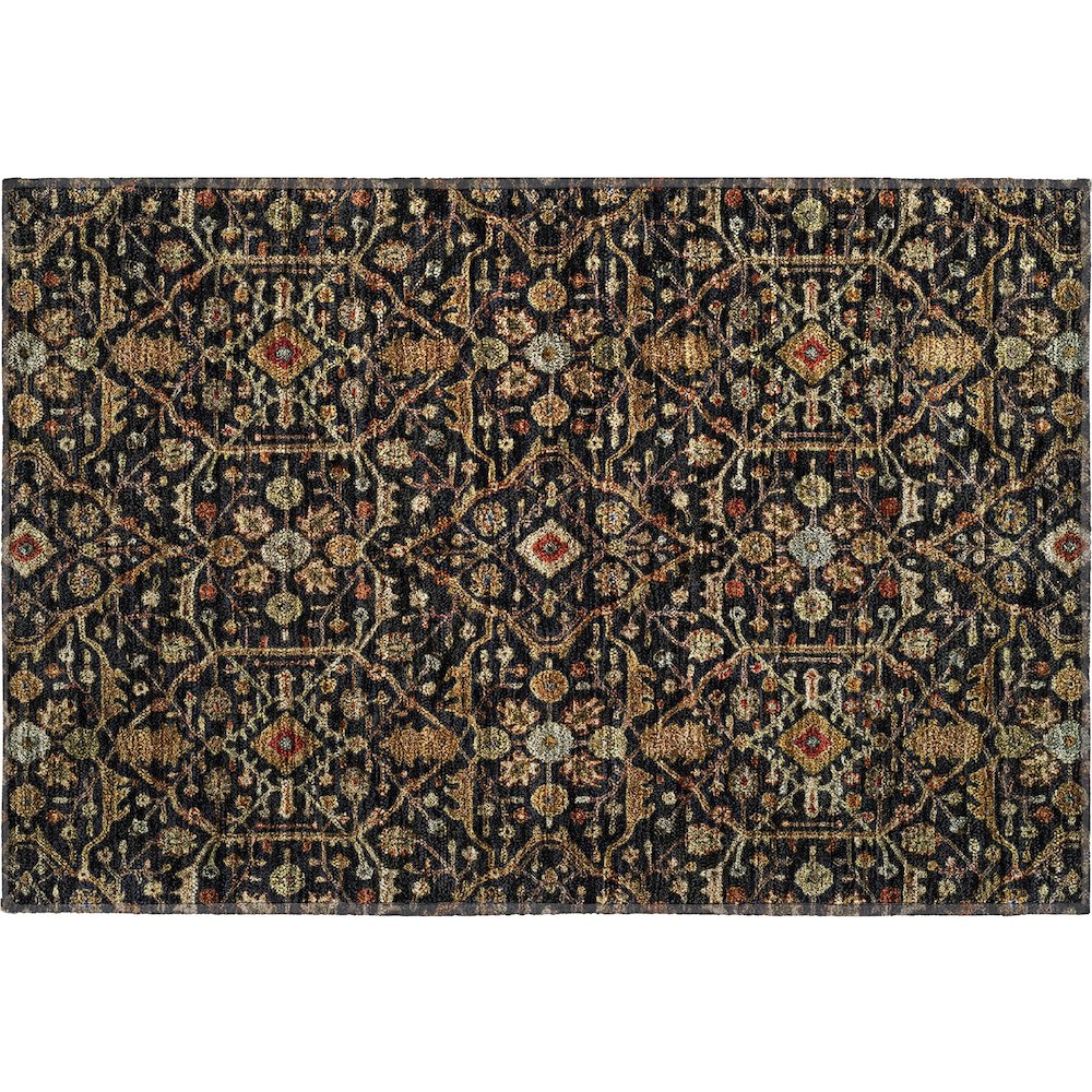 Premium Machine Washable Mayfield AMF1130 Black 1'8" x 2'6" Rug. Picture 1
