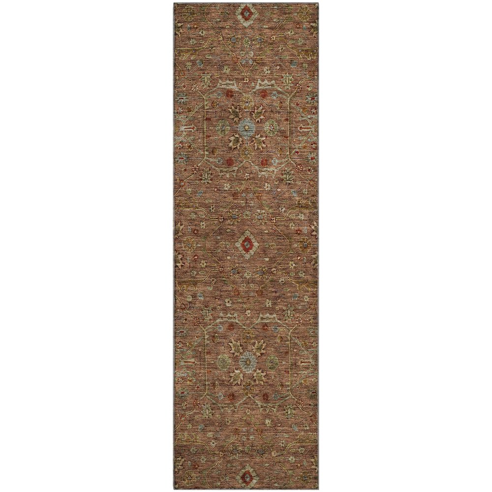 Premium Machine Washable Mayfield AMF1130 Paprika 2'3" x 7'6" Runner Rug. Picture 1