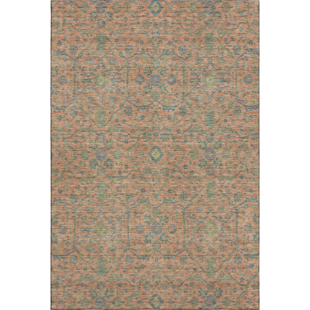 Premium Machine Washable Mayfield AMF1131 Coral 2'6" x 3'10" Rug. Picture 1