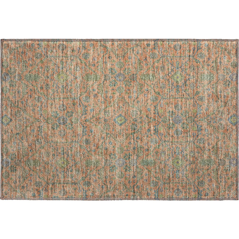 Premium Machine Washable Mayfield AMF1131 Coral 1'8" x 2'6" Rug. Picture 1