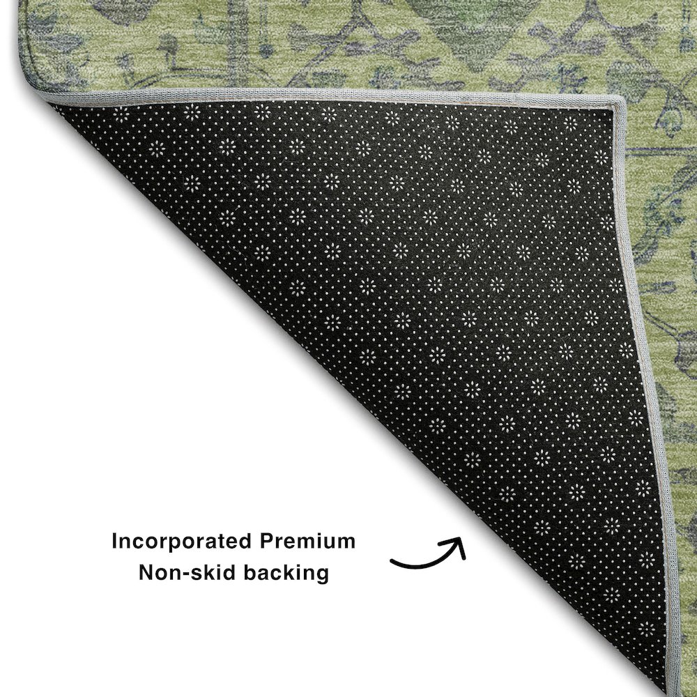 Premium Machine Washable Mayfield AMF1131 Lime 1'8" x 2'6" Rug. Picture 2