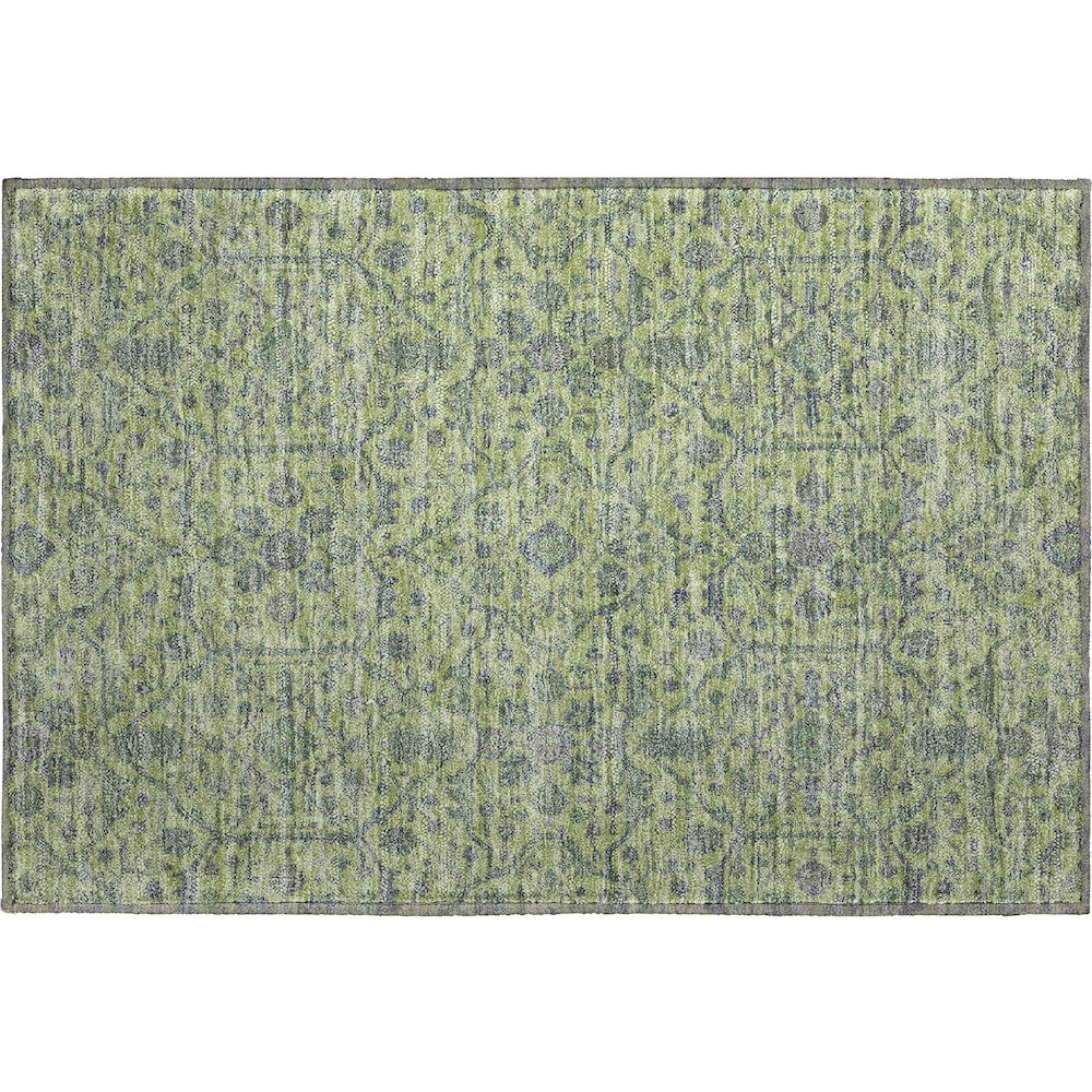 Premium Machine Washable Mayfield AMF1131 Lime 1'8" x 2'6" Rug. Picture 1