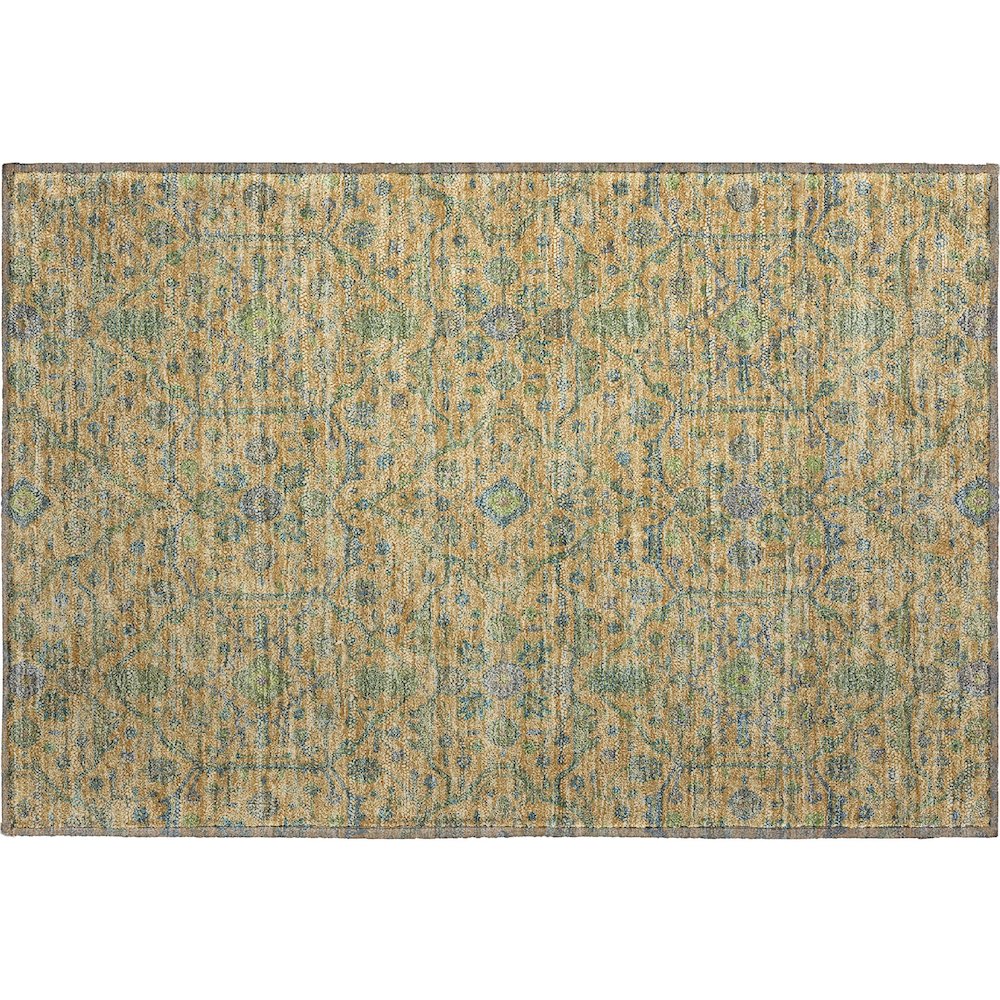 Premium Machine Washable Mayfield AMF1131 Orange 1'8" x 2'6" Rug. Picture 1