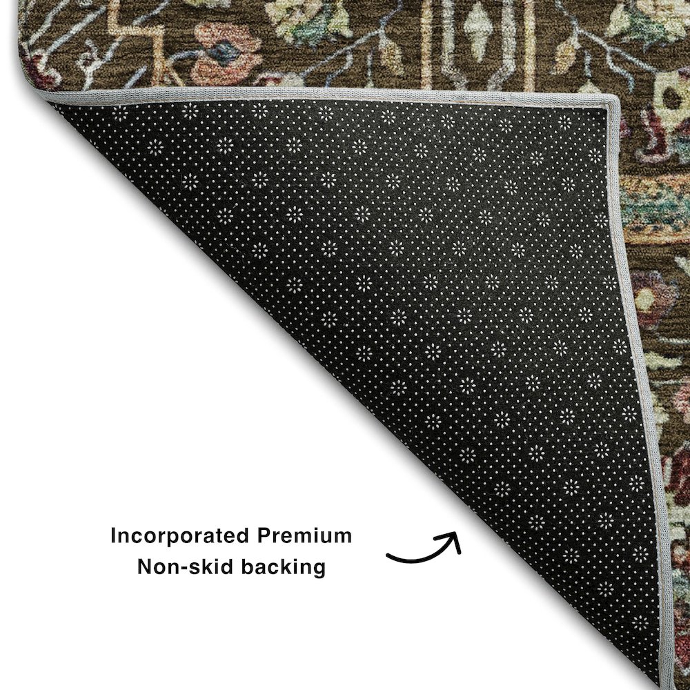 Premium Machine Washable Mayfield AMF1132 Chocolate 1'8" x 2'6" Rug. Picture 2