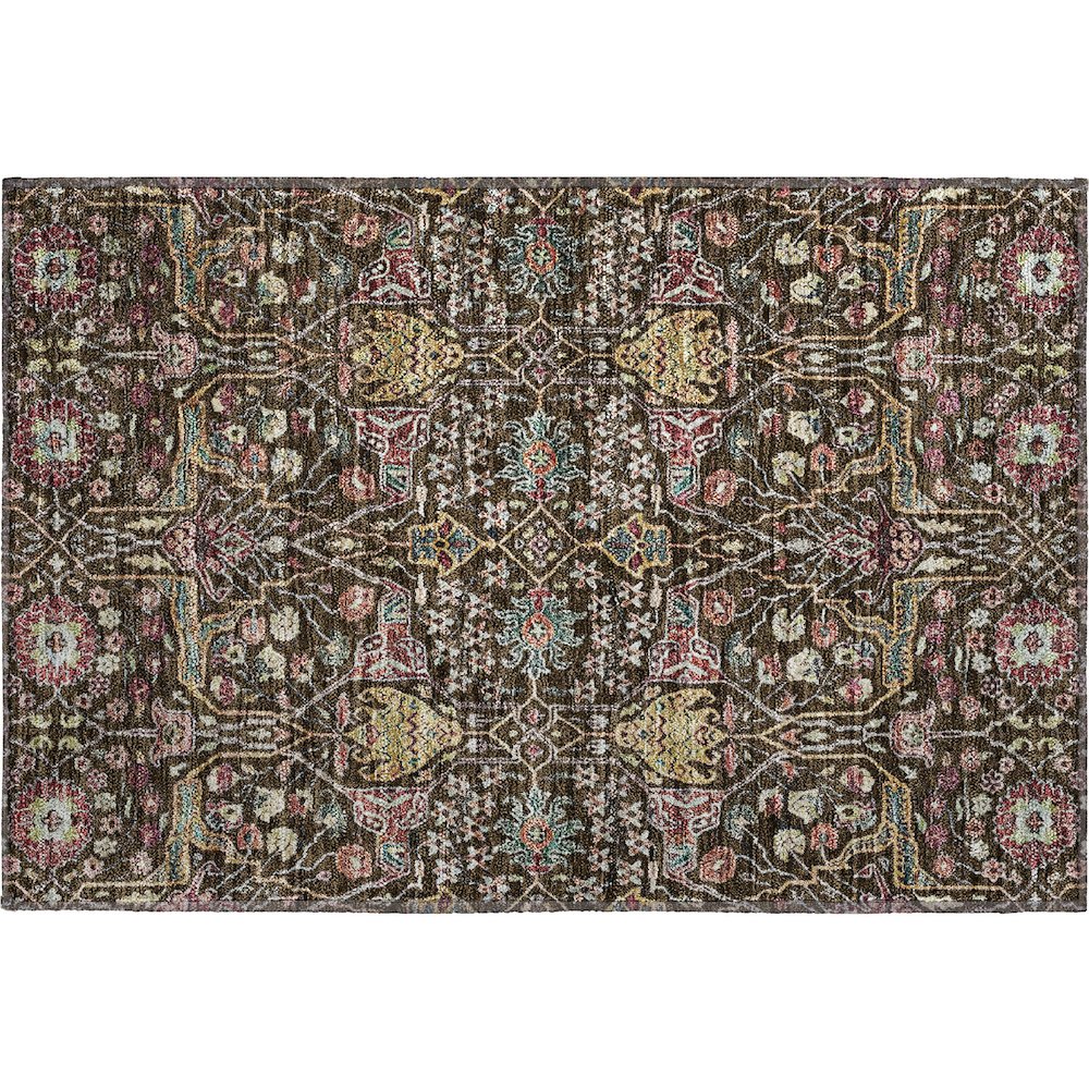Premium Machine Washable Mayfield AMF1132 Chocolate 1'8" x 2'6" Rug. Picture 1
