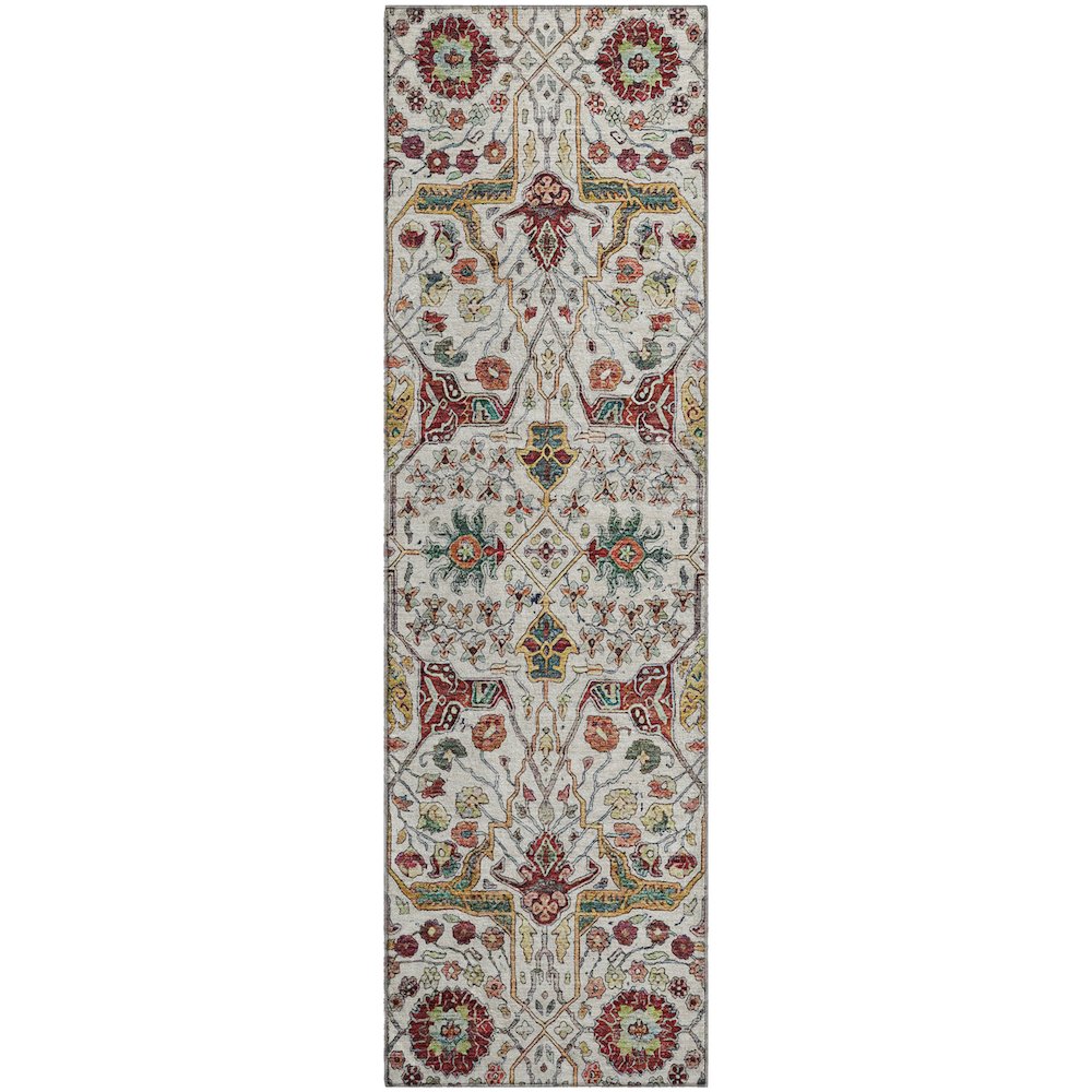 Premium Machine Washable Mayfield AMF1132 Ivory 2'3" x 7'6" Runner Rug. Picture 1