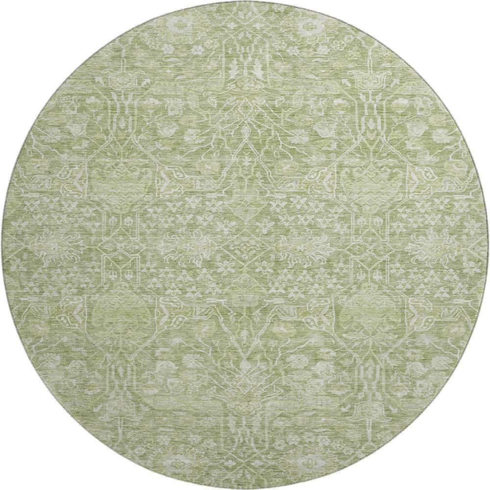 Premium Machine Washable Mayfield AMF1133 Aloe 8' x 8' Round Rug. Picture 1