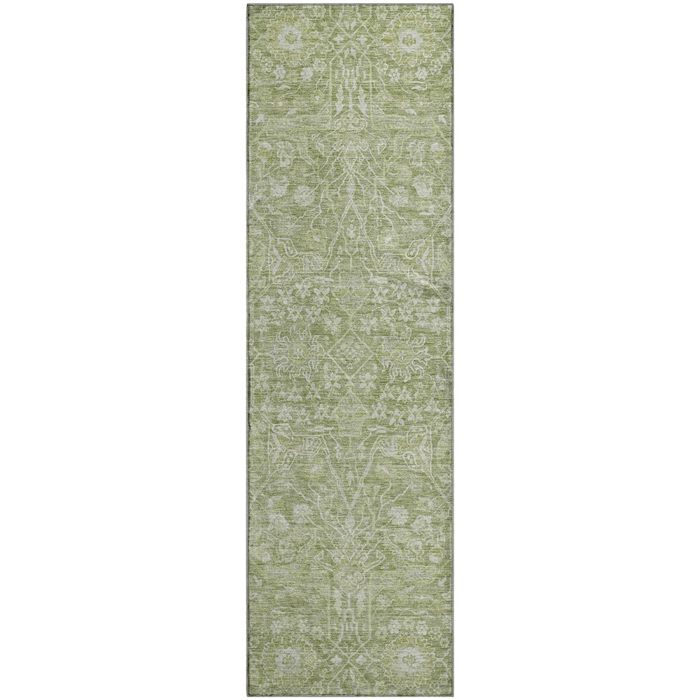 Premium Machine Washable Mayfield AMF1133 Aloe 2'3" x 7'6" Runner Rug. Picture 1