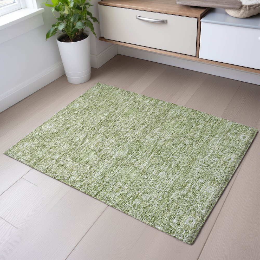 Premium Machine Washable Mayfield AMF1133 Aloe 1'8" x 2'6" Rug. Picture 5