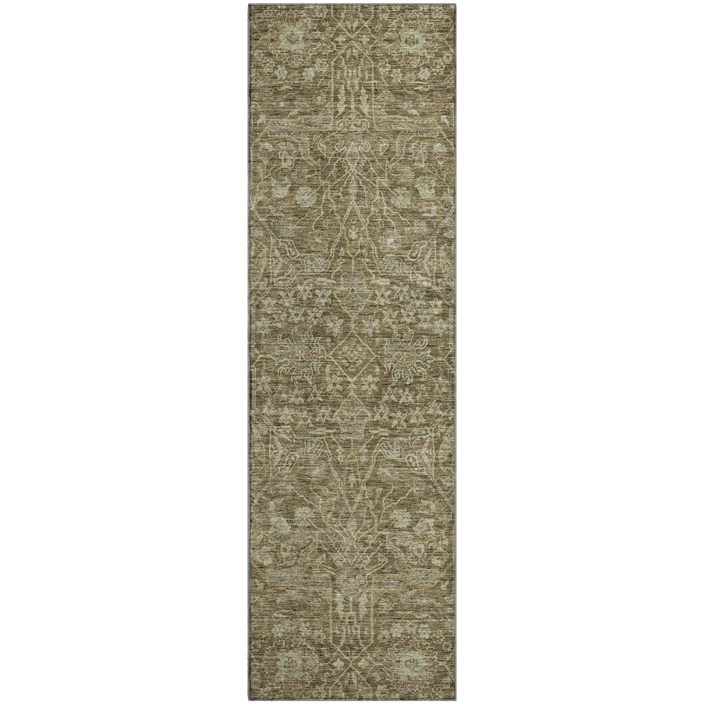 Premium Machine Washable Mayfield AMF1133 Brown 2'3" x 7'6" Runner Rug. Picture 1