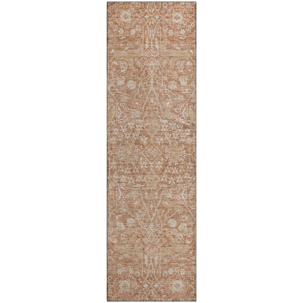 Premium Machine Washable Mayfield AMF1133 Coral 2'3" x 7'6" Runner Rug. Picture 1