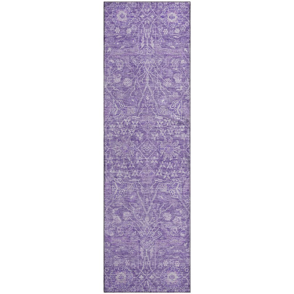 Premium Machine Washable Mayfield AMF1133 Plum 2'3" x 7'6" Runner Rug. Picture 1