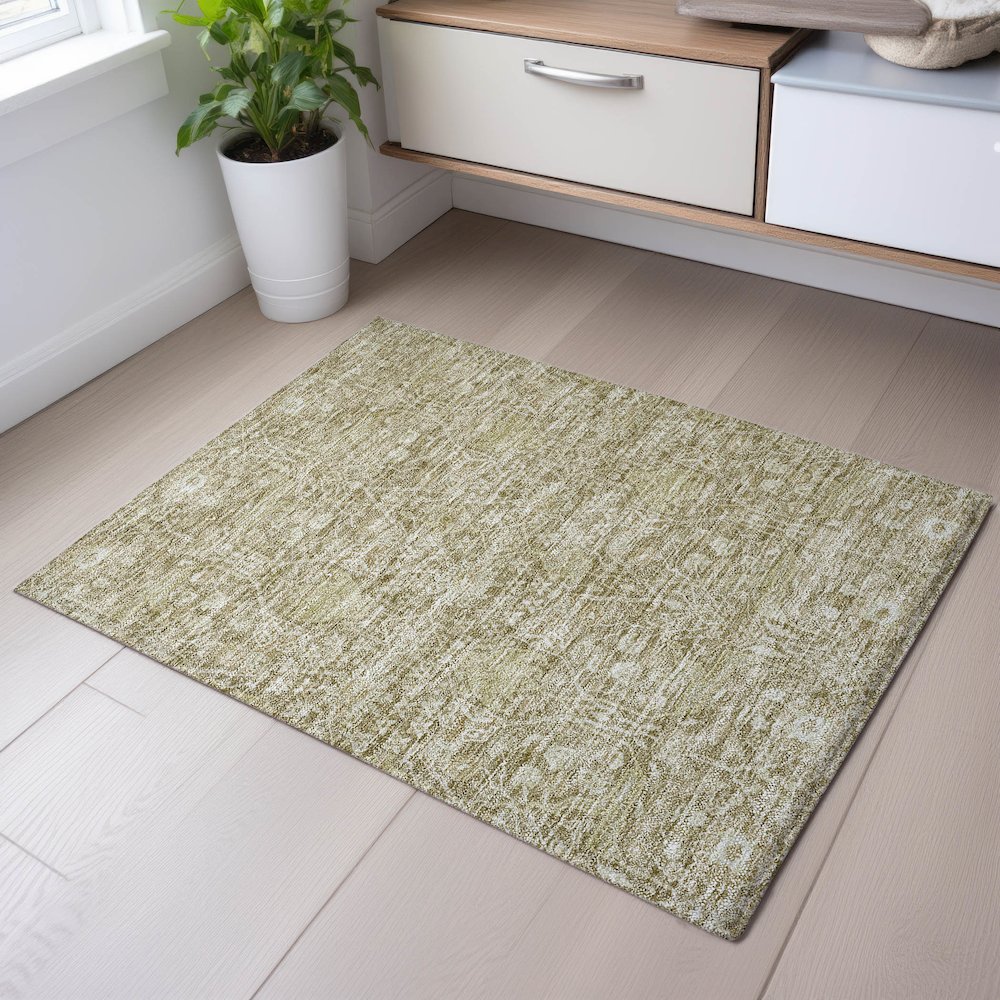 Premium Machine Washable Mayfield AMF1133 Taupe 1'8" x 2'6" Rug. Picture 5