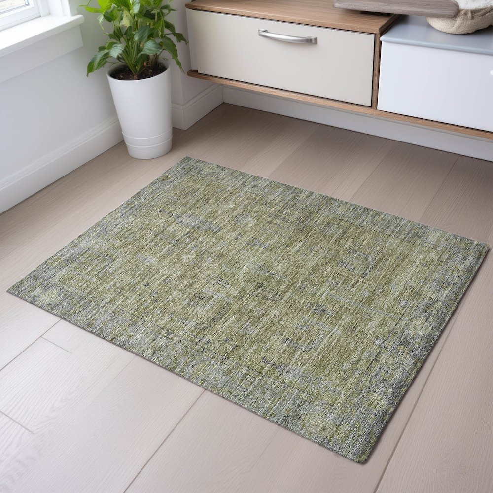 Premium Machine Washable Mayfield AMF1135 Aloe 1'8" x 2'6" Rug. Picture 5
