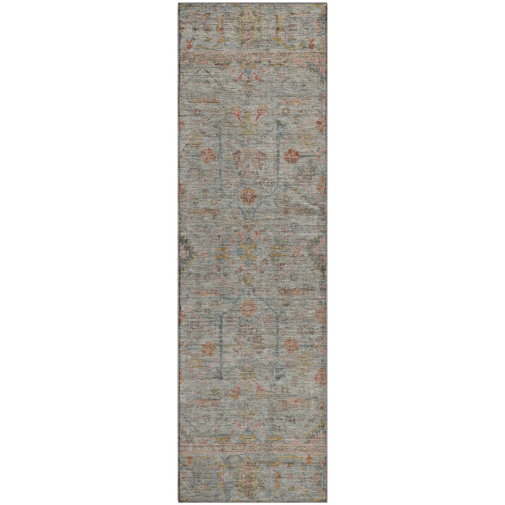 Premium Machine Washable Mayfield AMF1136 Taupe 2'3" x 7'6" Runner Rug. Picture 1