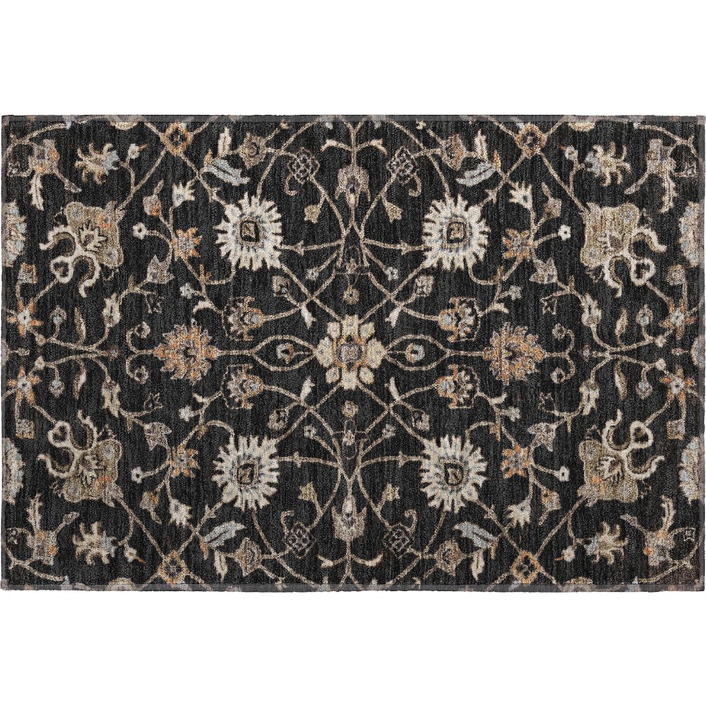 Premium Machine Washable Mayfield AMF1137 Black 1'8" x 2'6" Rug. Picture 1