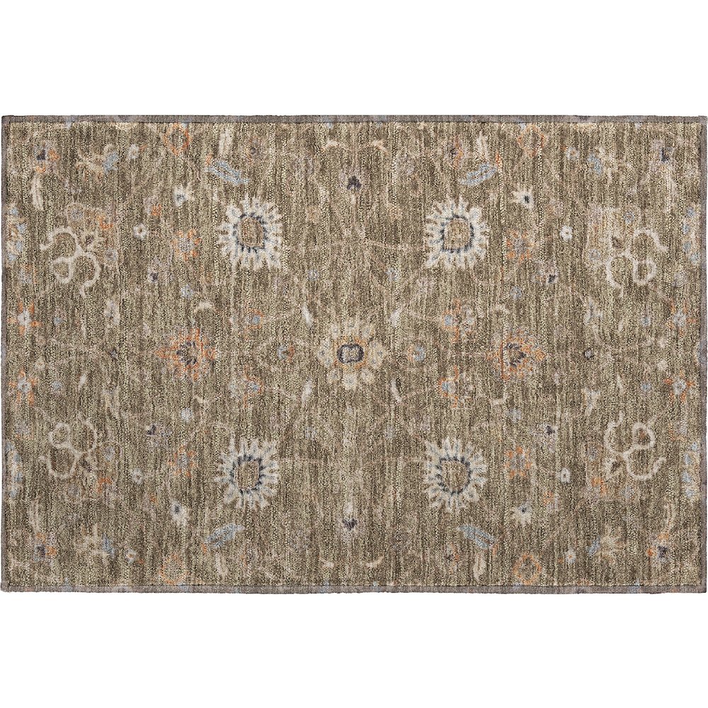 Premium Machine Washable Mayfield AMF1137 Brown 1'8" x 2'6" Rug. Picture 1
