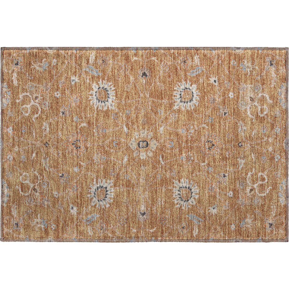 Premium Machine Washable Mayfield AMF1137 Copper 1'8" x 2'6" Rug. Picture 1