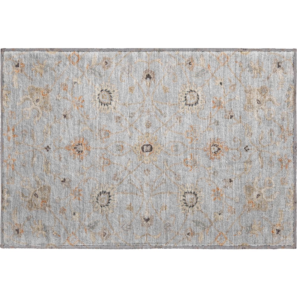 Premium Machine Washable Mayfield AMF1137 Gray 1'8" x 2'6" Rug. Picture 1