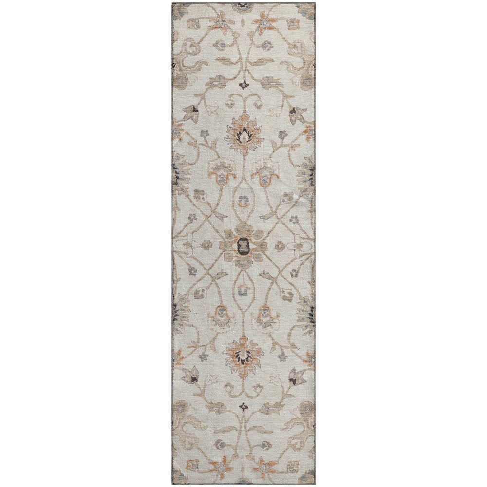 Premium Machine Washable Mayfield AMF1137 Ivory 2'3" x 7'6" Runner Rug. Picture 1
