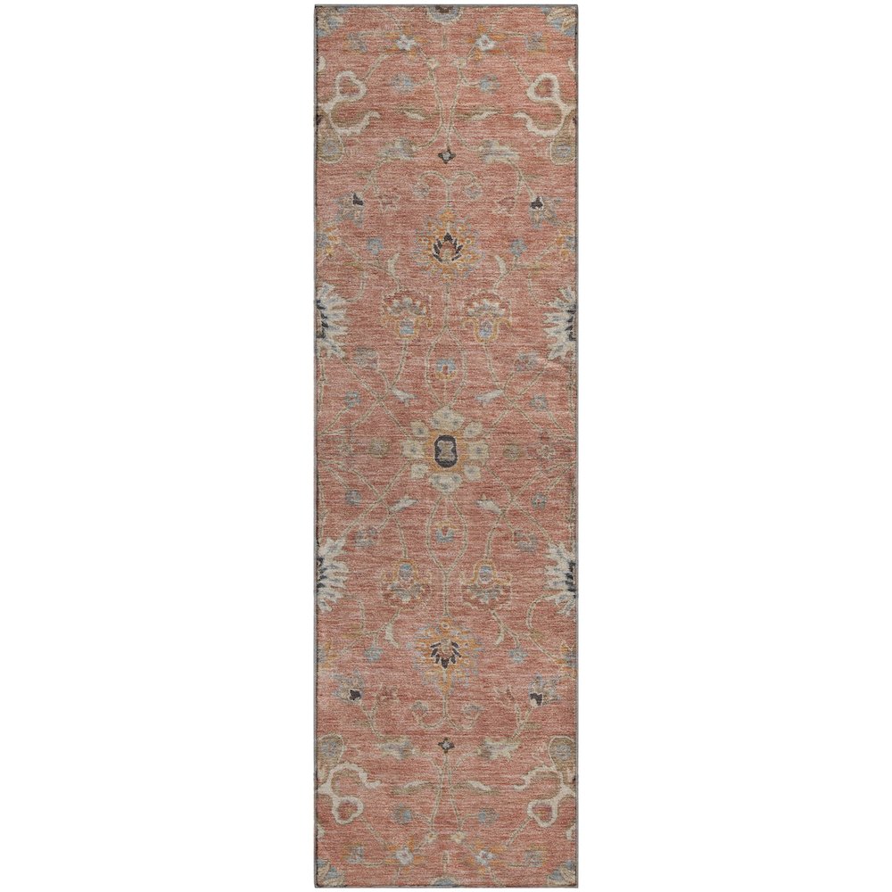 Premium Machine Washable Mayfield AMF1137 Pink 2'3" x 7'6" Runner Rug. Picture 1
