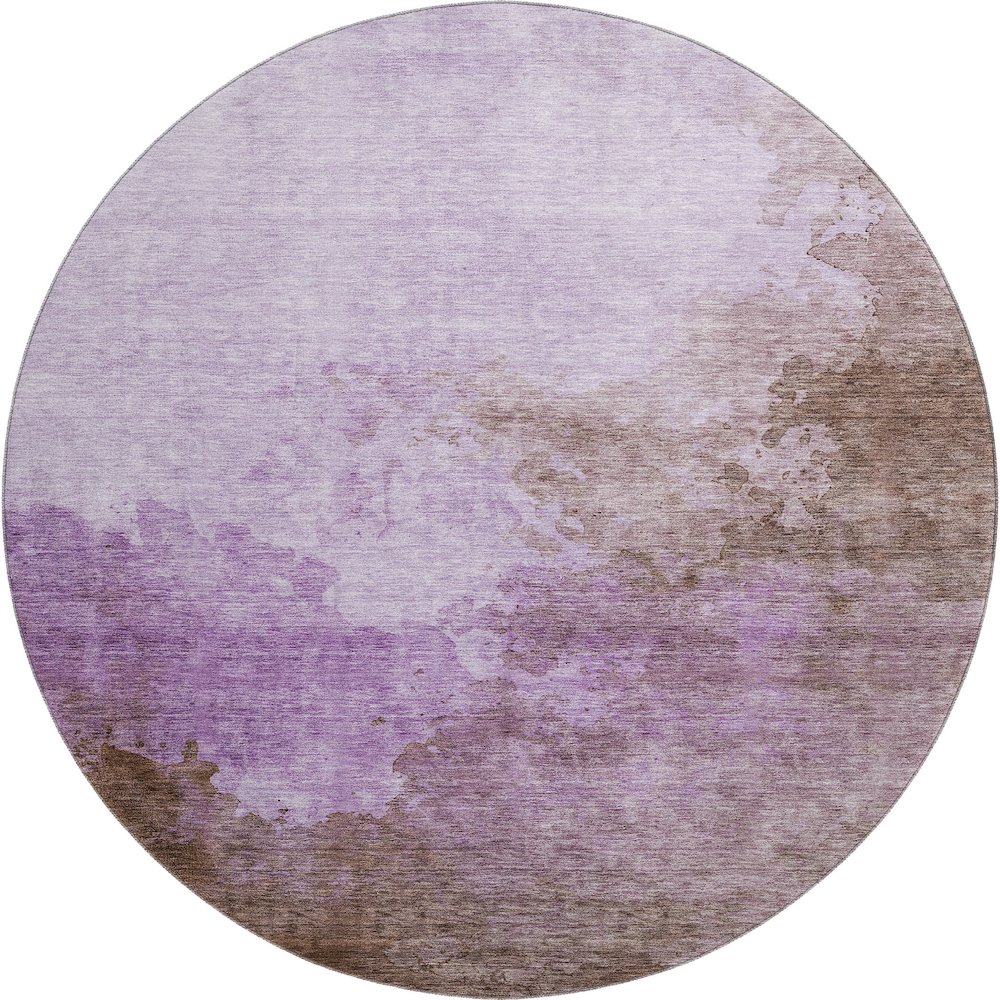Premium Machine Washable Mayfield AMF1138 Lavender 8' x 8' Round Rug. Picture 1