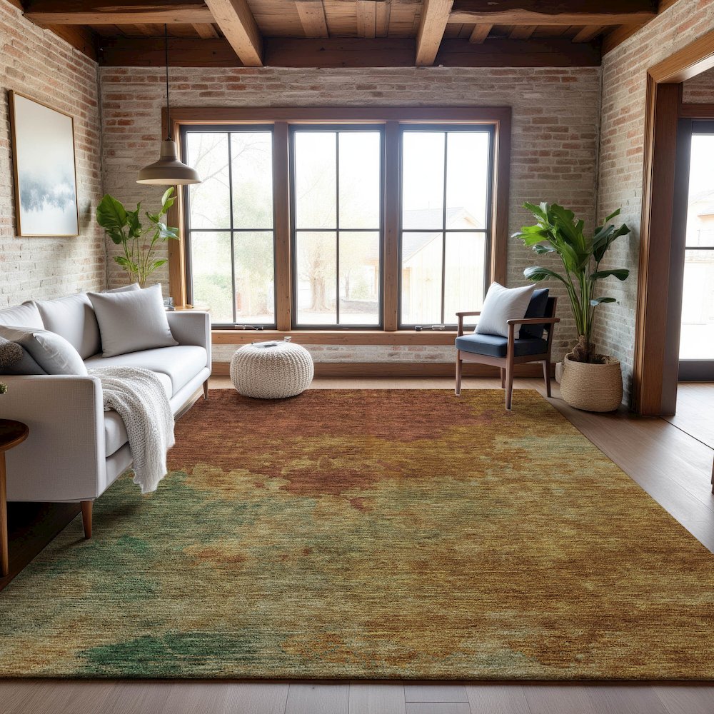Premium Machine Washable Mayfield AMF1138 Paprika 2'6" x 3'10" Rug. Picture 5