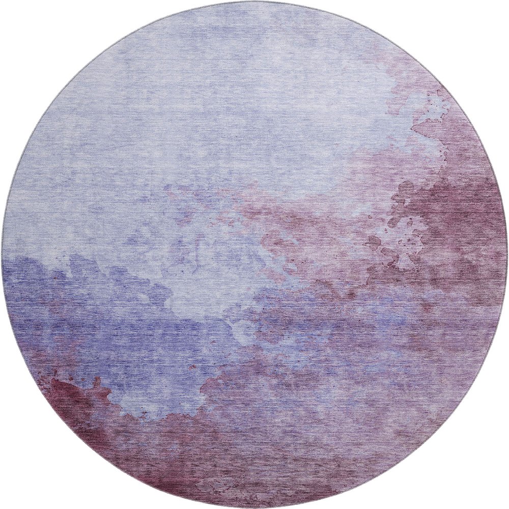 Premium Machine Washable Mayfield AMF1138 Purple 8' x 8' Round Rug. Picture 1