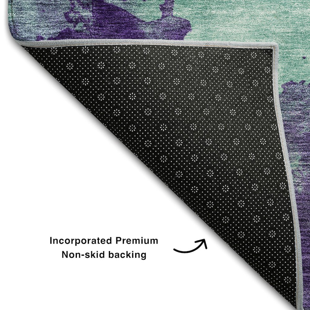 Premium Machine Washable Mayfield AMF1138 Seafoam 1'8" x 2'6" Rug. Picture 2