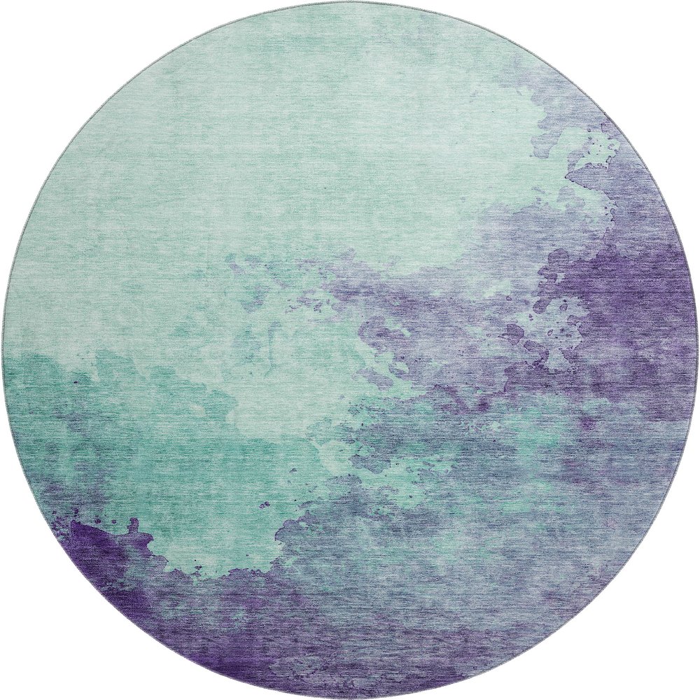 Premium Machine Washable Mayfield AMF1138 Seafoam 8' x 8' Round Rug. Picture 1