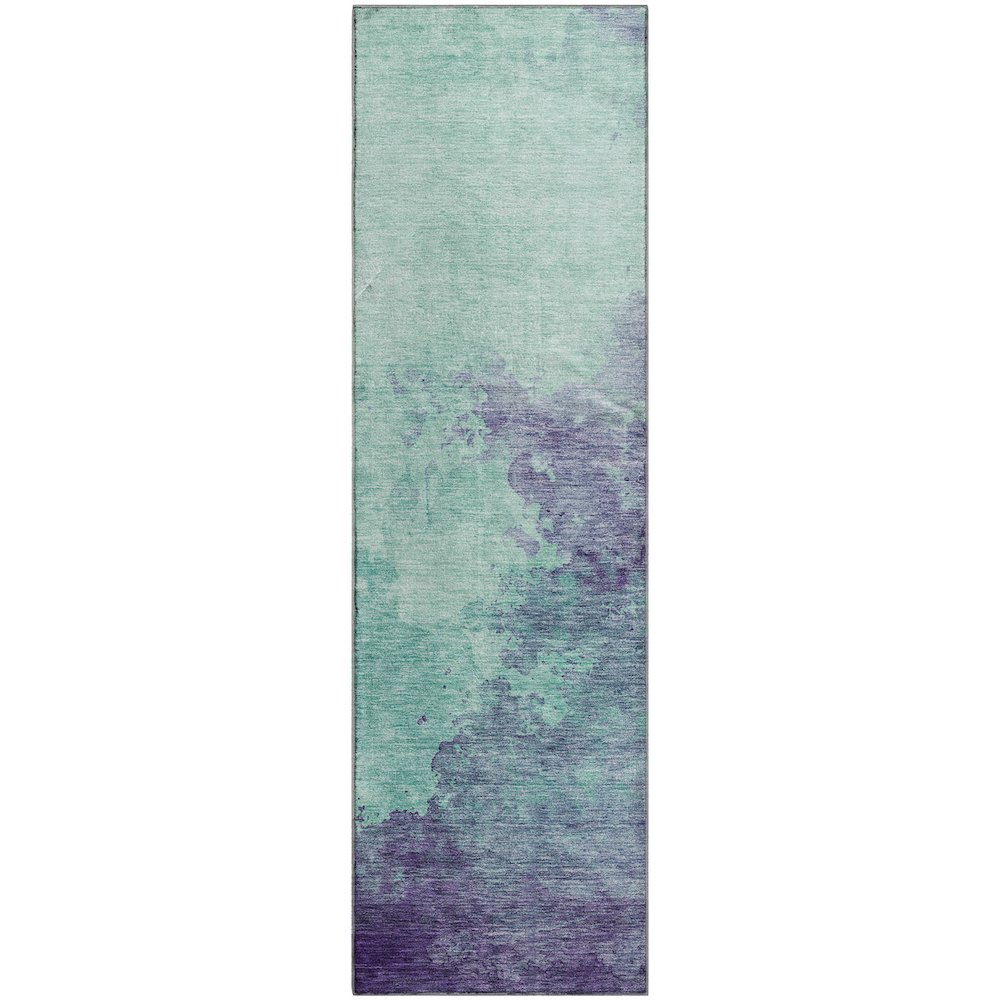 Premium Machine Washable Mayfield AMF1138 Seafoam 2'3" x 7'6" Runner Rug. Picture 1