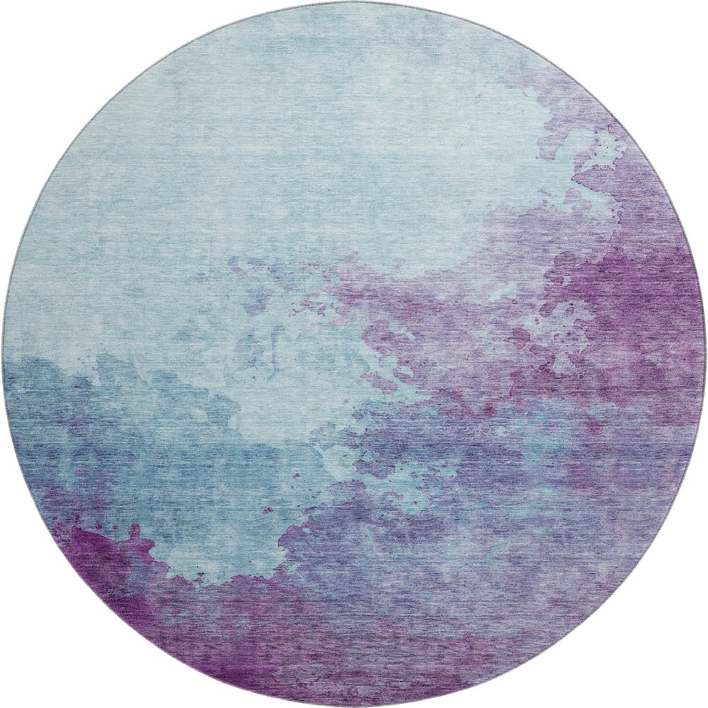 Premium Machine Washable Mayfield AMF1138 Sky 8' x 8' Round Rug. Picture 1