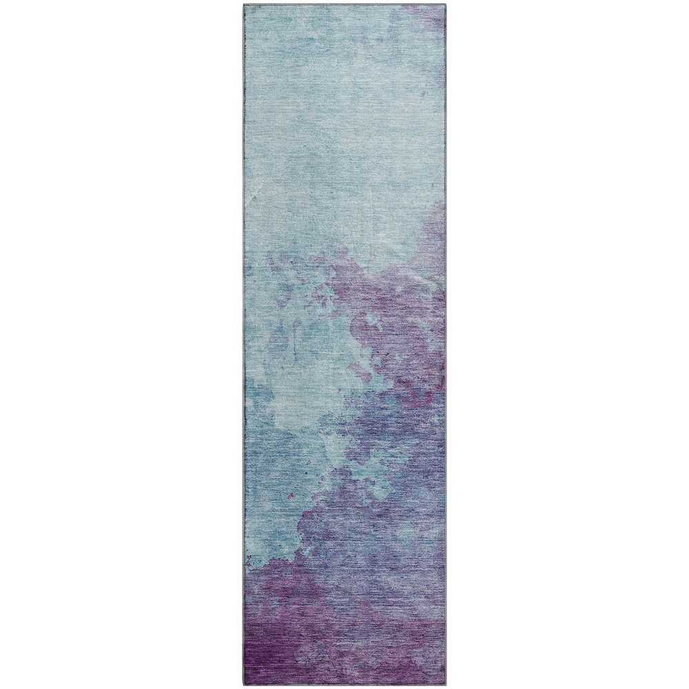Premium Machine Washable Mayfield AMF1138 Sky 2'3" x 7'6" Runner Rug. Picture 1