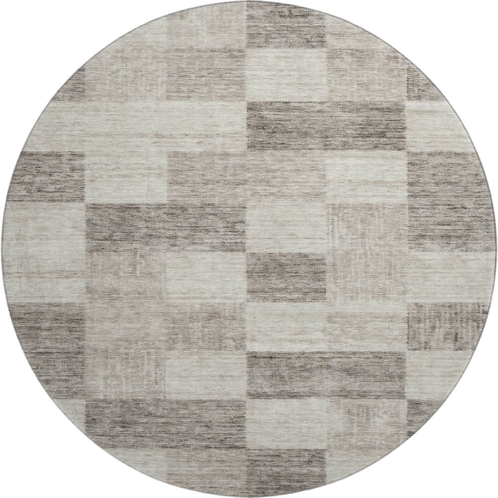 Premium Machine Washable Mayfield AMF1139 Beige 8' x 8' Round Rug. Picture 1