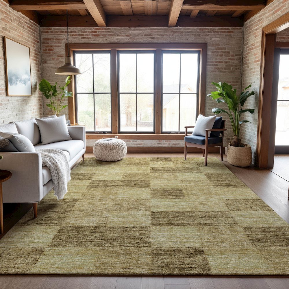 Premium Machine Washable Mayfield AMF1139 Gold 2'6" x 3'10" Rug. Picture 5