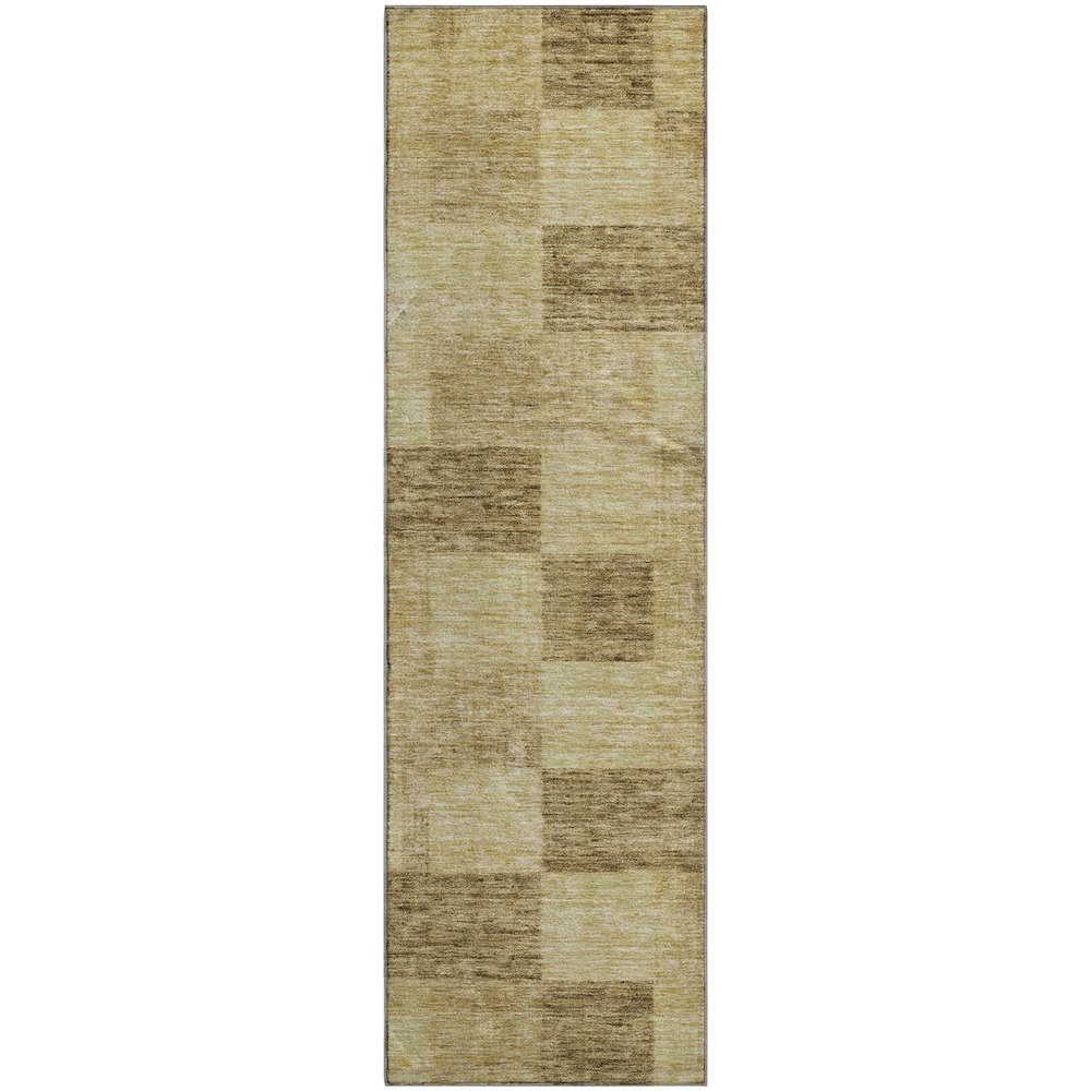 Premium Machine Washable Mayfield AMF1139 Gold 2'3" x 7'6" Runner Rug. Picture 1