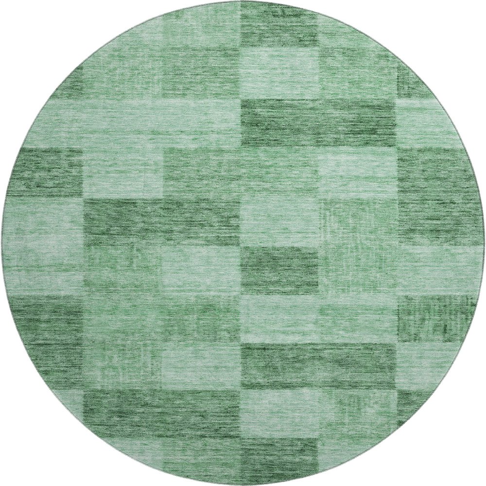 Premium Machine Washable Mayfield AMF1139 Green 8' x 8' Round Rug. Picture 1